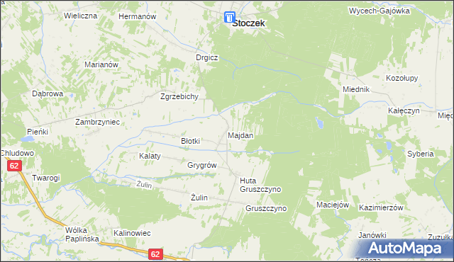 mapa Majdan gmina Stoczek, Majdan gmina Stoczek na mapie Targeo