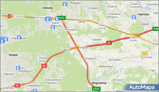 mapa Majdan gmina Wiązowna, Majdan gmina Wiązowna na mapie Targeo