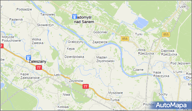 mapa Majdan Zbydniowski, Majdan Zbydniowski na mapie Targeo