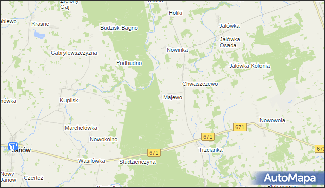 mapa Majewo gmina Sidra, Majewo gmina Sidra na mapie Targeo