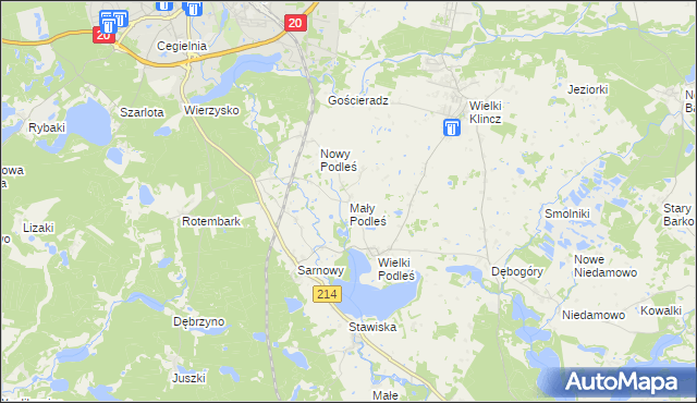 mapa Mały Podleś, Mały Podleś na mapie Targeo