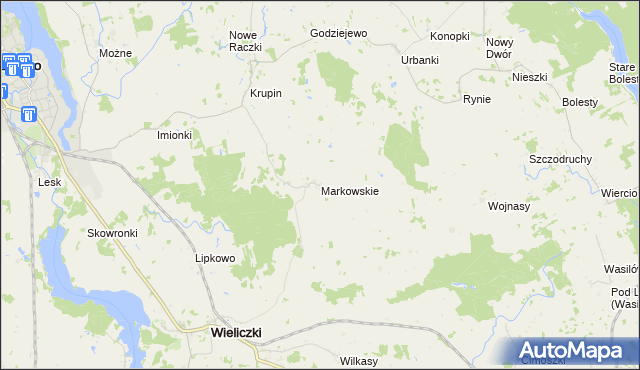 mapa Markowskie, Markowskie na mapie Targeo