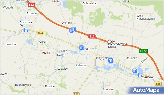 mapa Markuszów, Markuszów na mapie Targeo