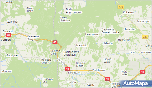 mapa Matyldzin gmina Stromiec, Matyldzin gmina Stromiec na mapie Targeo