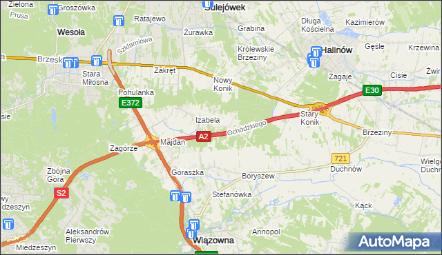 mapa Michałówek gmina Wiązowna, Michałówek gmina Wiązowna na mapie Targeo