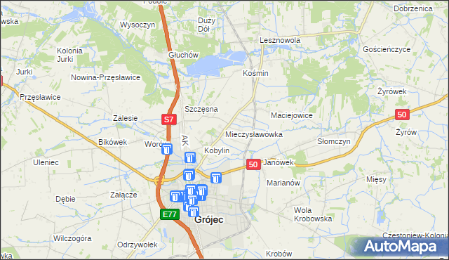 mapa Mieczysławówka, Mieczysławówka na mapie Targeo