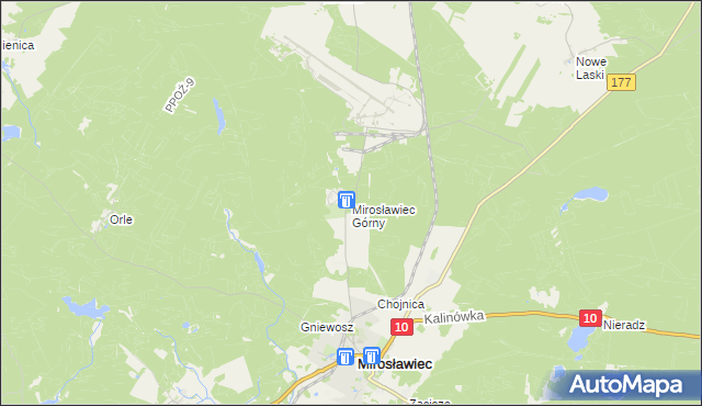 mapa Mirosławiec Górny, Mirosławiec Górny na mapie Targeo