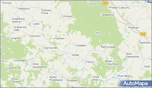 mapa Modełka, Modełka na mapie Targeo
