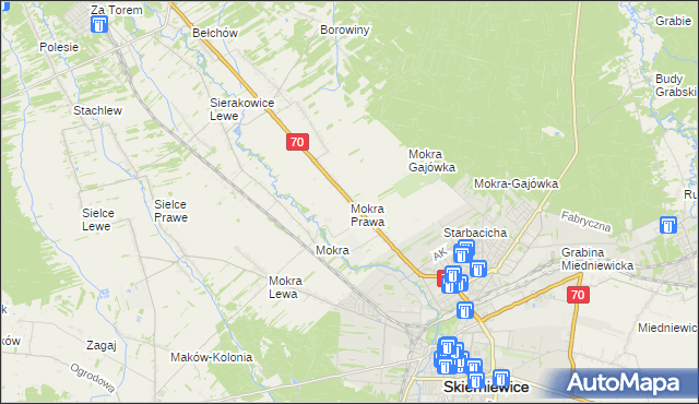 mapa Mokra Prawa, Mokra Prawa na mapie Targeo