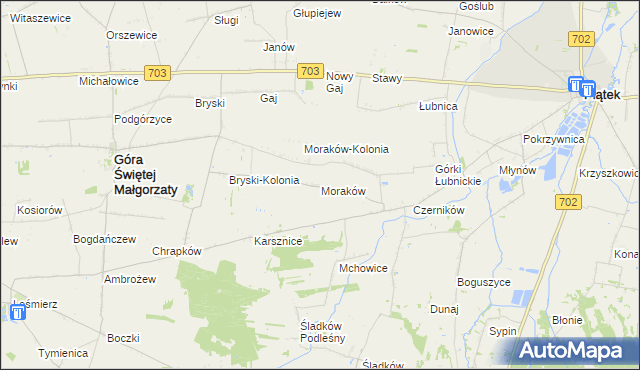 mapa Moraków, Moraków na mapie Targeo