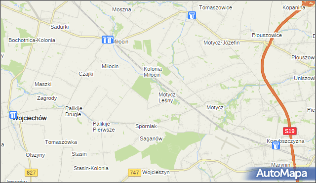 mapa Motycz Leśny, Motycz Leśny na mapie Targeo