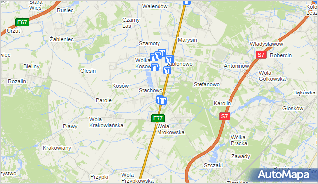 mapa Mroków gmina Lesznowola, Mroków gmina Lesznowola na mapie Targeo