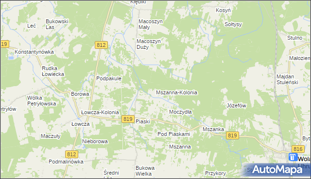 mapa Mszanna-Kolonia, Mszanna-Kolonia na mapie Targeo