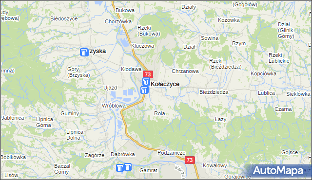 mapa Nawsie Kołaczyckie, Nawsie Kołaczyckie na mapie Targeo