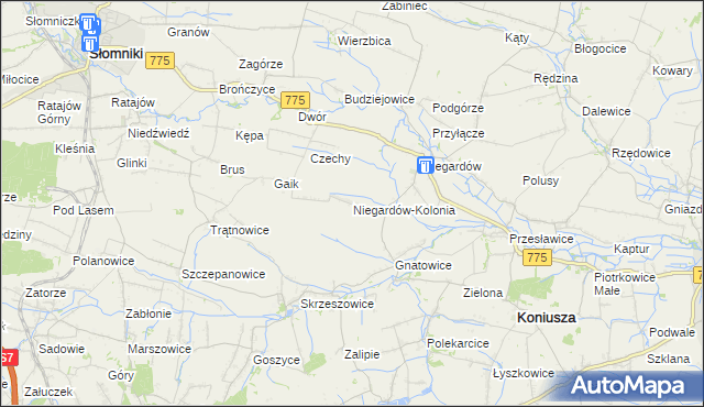 mapa Niegardów-Kolonia, Niegardów-Kolonia na mapie Targeo