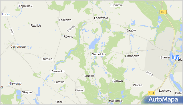 mapa Niepołcko, Niepołcko na mapie Targeo