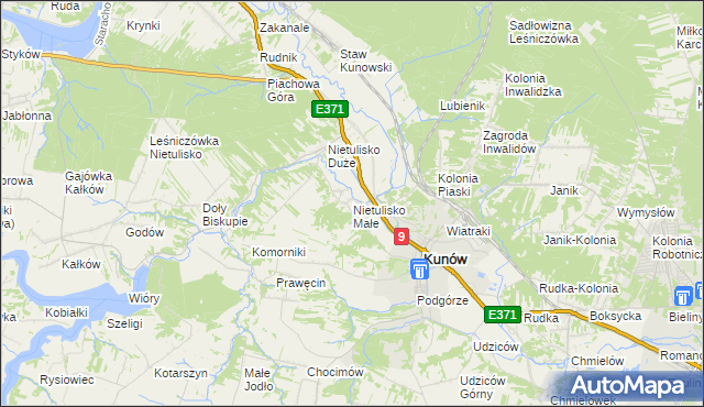 mapa Nietulisko Małe, Nietulisko Małe na mapie Targeo