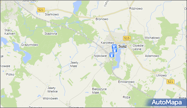 mapa Nipkowie, Nipkowie na mapie Targeo