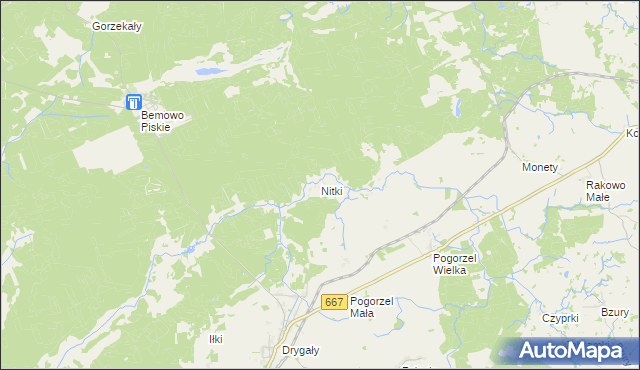 mapa Nitki, Nitki na mapie Targeo