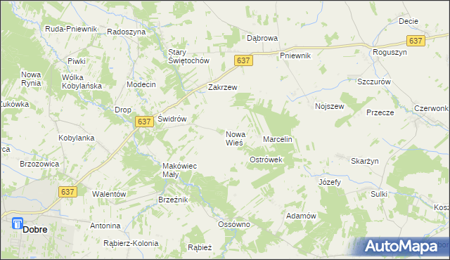 mapa Nowa Wieś gmina Dobre, Nowa Wieś gmina Dobre na mapie Targeo