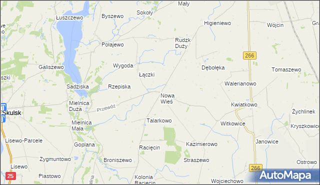 mapa Nowa Wieś gmina Piotrków Kujawski, Nowa Wieś gmina Piotrków Kujawski na mapie Targeo