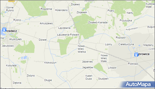 mapa Nowa Wieś Wielka gmina Przedecz, Nowa Wieś Wielka gmina Przedecz na mapie Targeo