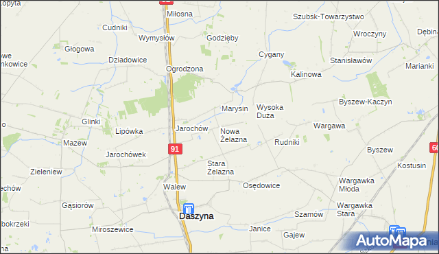 mapa Nowa Żelazna, Nowa Żelazna na mapie Targeo