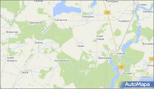 mapa Nowe gmina Wągrowiec, Nowe gmina Wągrowiec na mapie Targeo