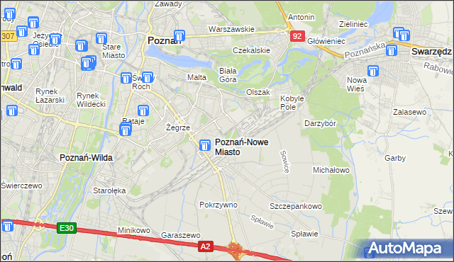 mapa Nowe Miasto gmina Poznań, Nowe Miasto gmina Poznań na mapie Targeo