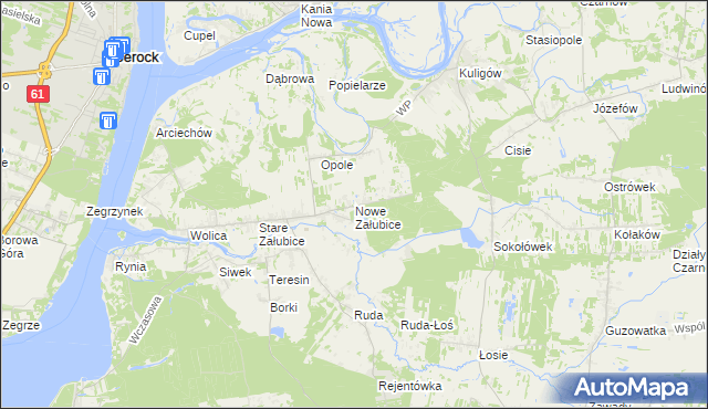 mapa Nowe Załubice, Nowe Załubice na mapie Targeo