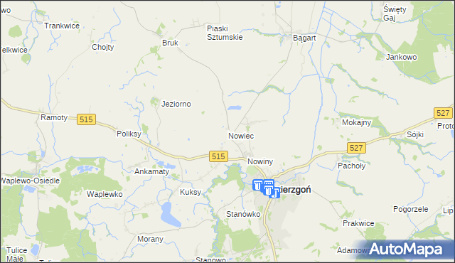 mapa Nowiec, Nowiec na mapie Targeo