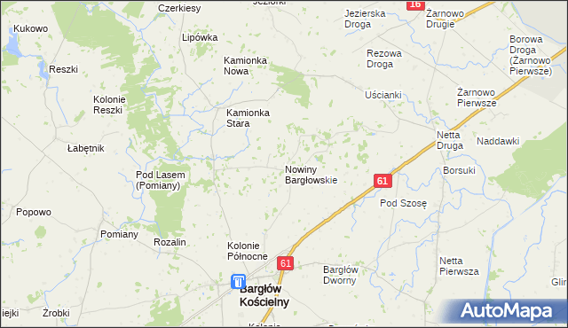 mapa Nowiny Bargłowskie, Nowiny Bargłowskie na mapie Targeo