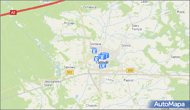 mapa Nowy Tomyśl, Nowy Tomyśl na mapie Targeo