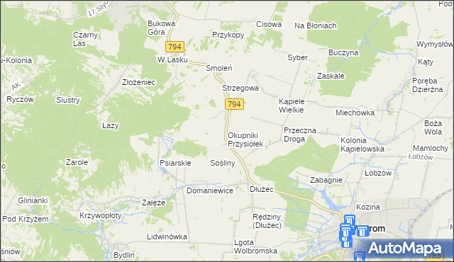 mapa Okupniki Przysiółek, Okupniki Przysiółek na mapie Targeo