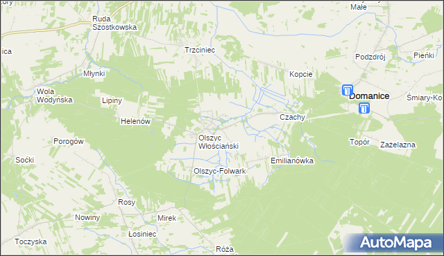 mapa Olszyc Szlachecki, Olszyc Szlachecki na mapie Targeo