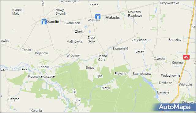 mapa Orzechowiec, Orzechowiec na mapie Targeo