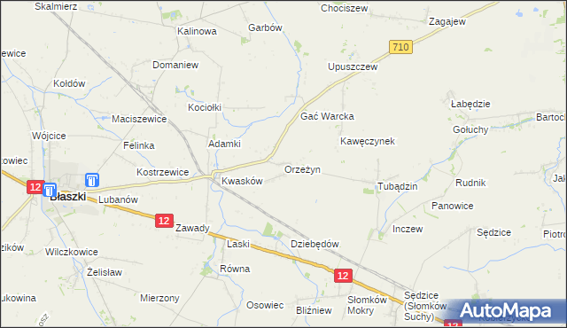 mapa Orzeżyn, Orzeżyn na mapie Targeo