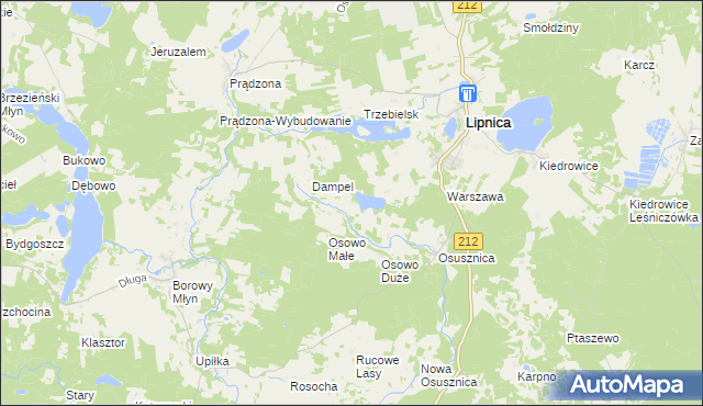 mapa Osówek gmina Lipnica, Osówek gmina Lipnica na mapie Targeo