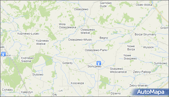 mapa Ostaszewo-Pańki, Ostaszewo-Pańki na mapie Targeo