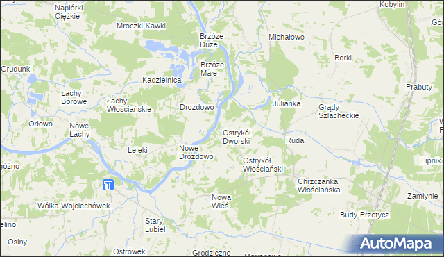 mapa Ostrykół Dworski, Ostrykół Dworski na mapie Targeo