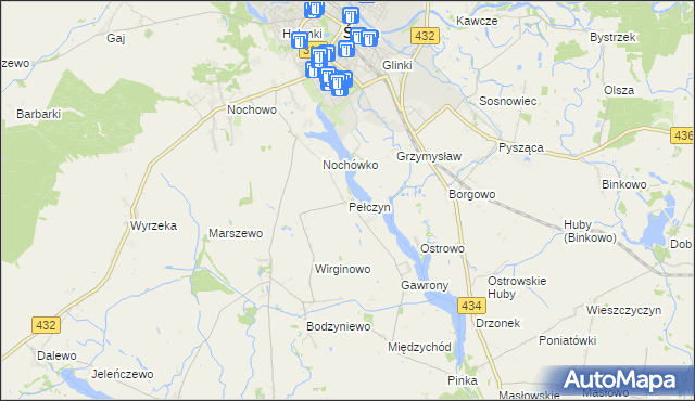 mapa Pełczyn gmina Śrem, Pełczyn gmina Śrem na mapie Targeo