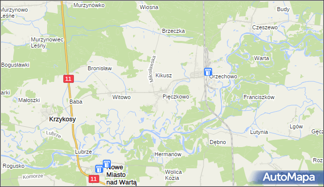 mapa Pięczkowo, Pięczkowo na mapie Targeo