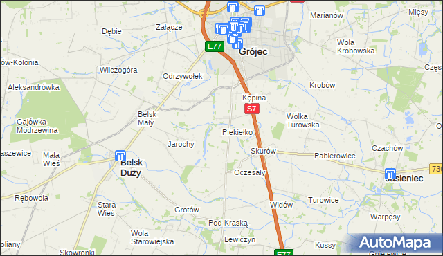 mapa Piekiełko gmina Grójec, Piekiełko gmina Grójec na mapie Targeo