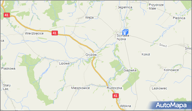 mapa Piorunkowice, Piorunkowice na mapie Targeo