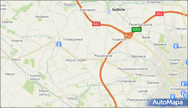 mapa Płouszowice, Płouszowice na mapie Targeo