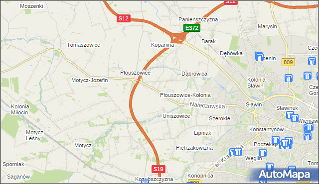 mapa Płouszowice-Kolonia, Płouszowice-Kolonia na mapie Targeo