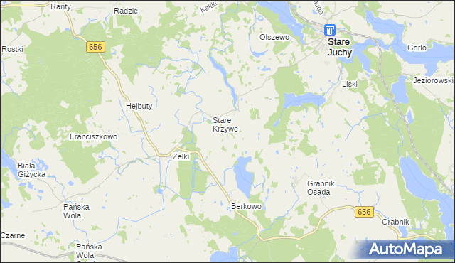 mapa Płowce gmina Stare Juchy, Płowce gmina Stare Juchy na mapie Targeo