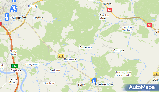 mapa Podlegórz, Podlegórz na mapie Targeo