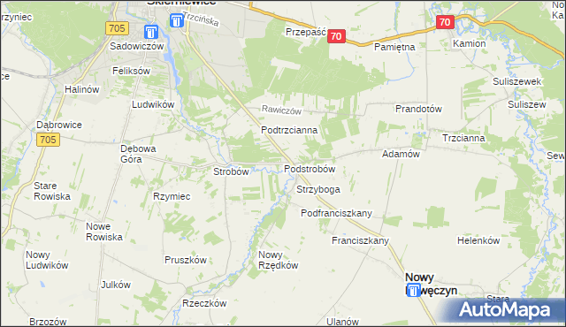 mapa Podstrobów, Podstrobów na mapie Targeo