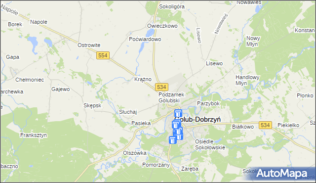 mapa Podzamek Golubski, Podzamek Golubski na mapie Targeo